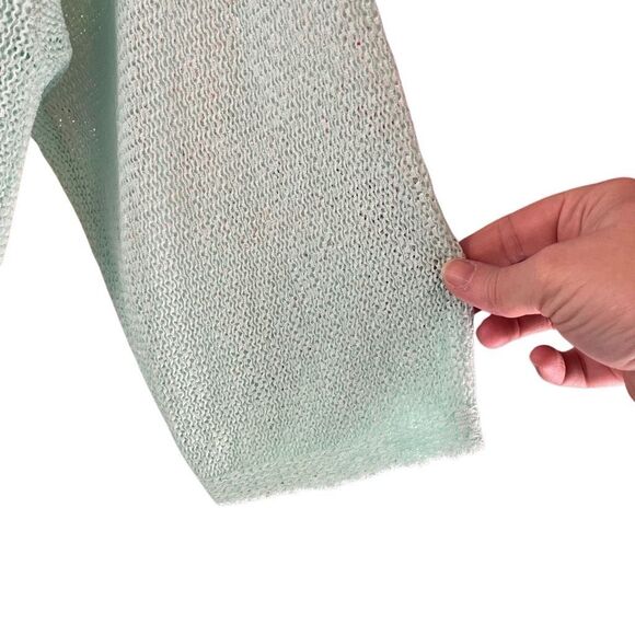 Chico's Aqua Lightweight Acrylic/Nylon Blend Sweater Size 3 XL 3/4 Sleeve - Picture 3 of 5